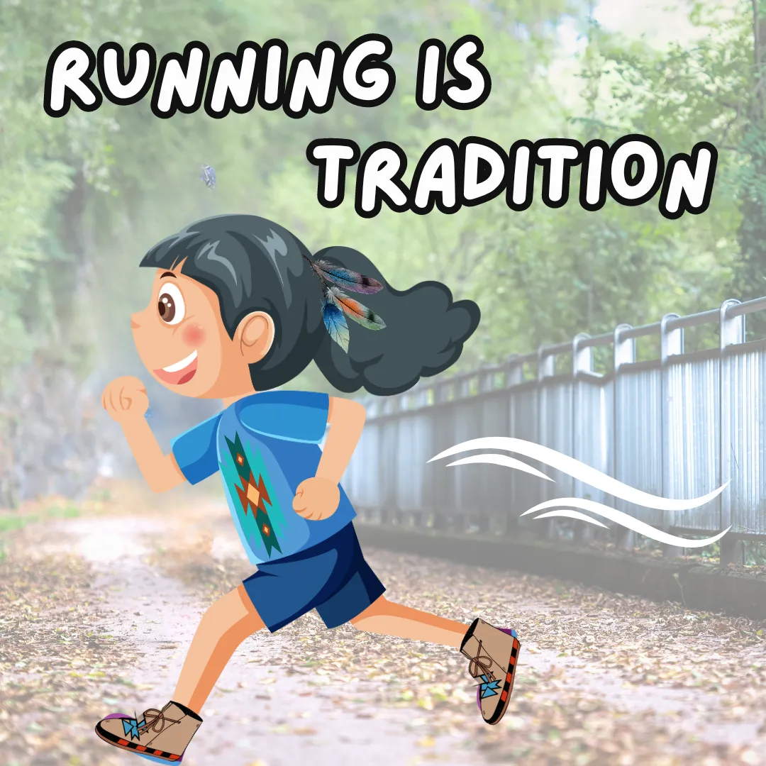 Illustration of a young girl running.